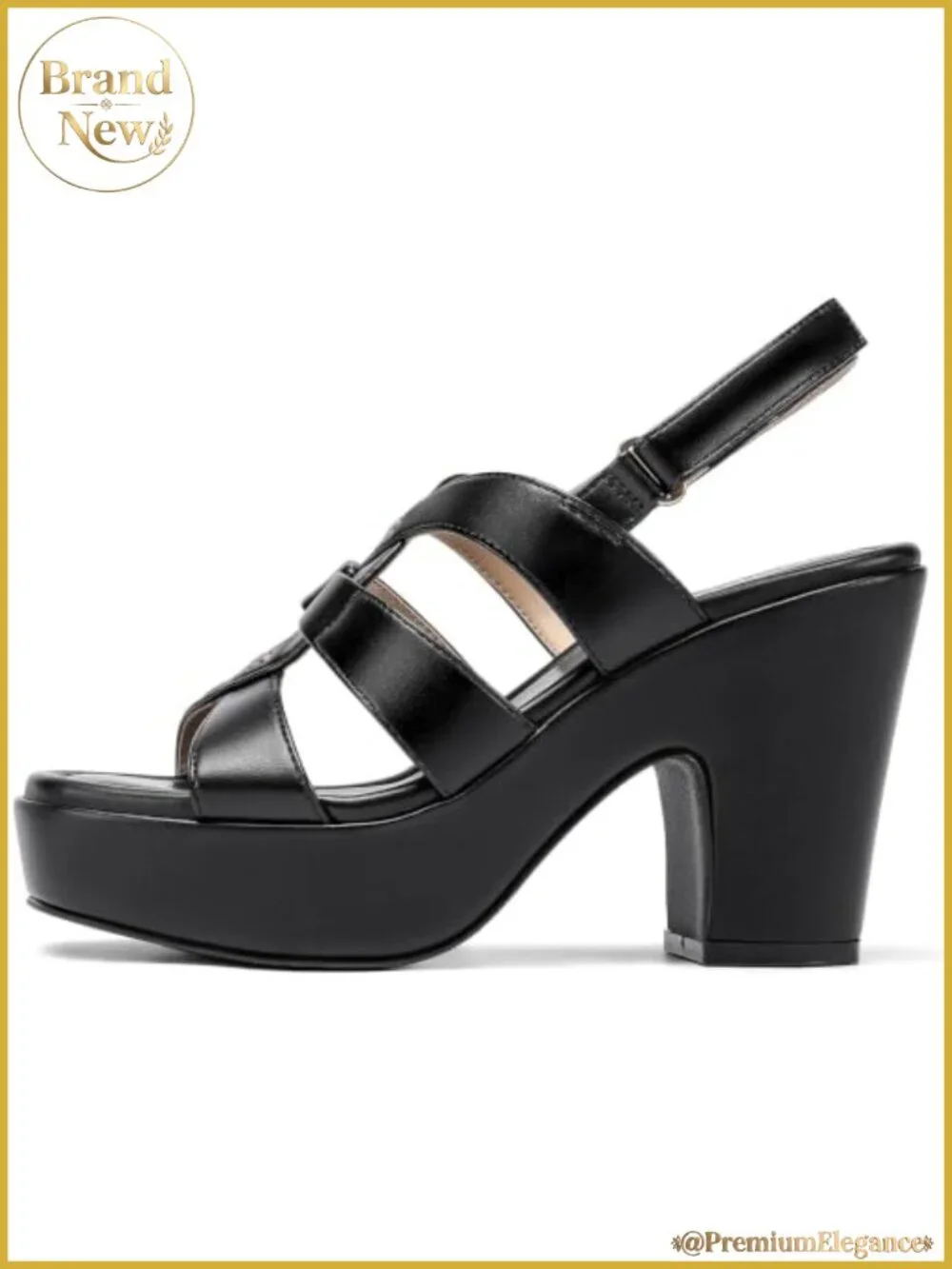 Platform High Heels 4 Inch Block Heeled Sandals Square Open Toe